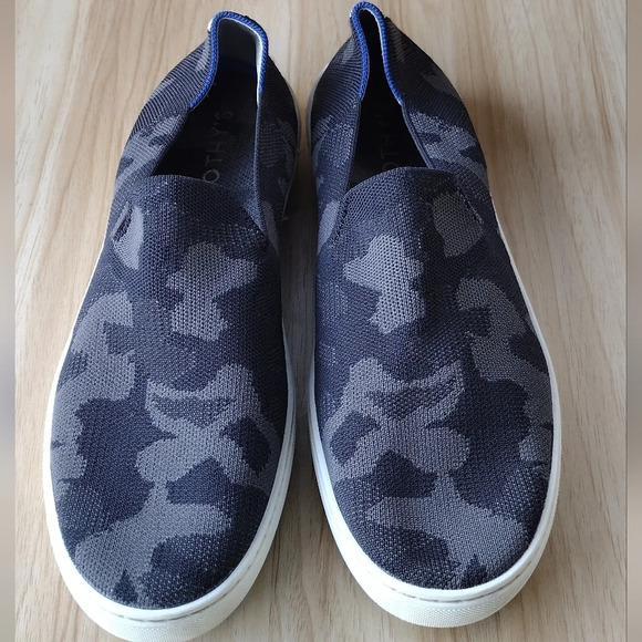 Rothy's The Original Slip On Sneaker Grey Camo Textile Women’s US 11.5 - Picture 1 of 12